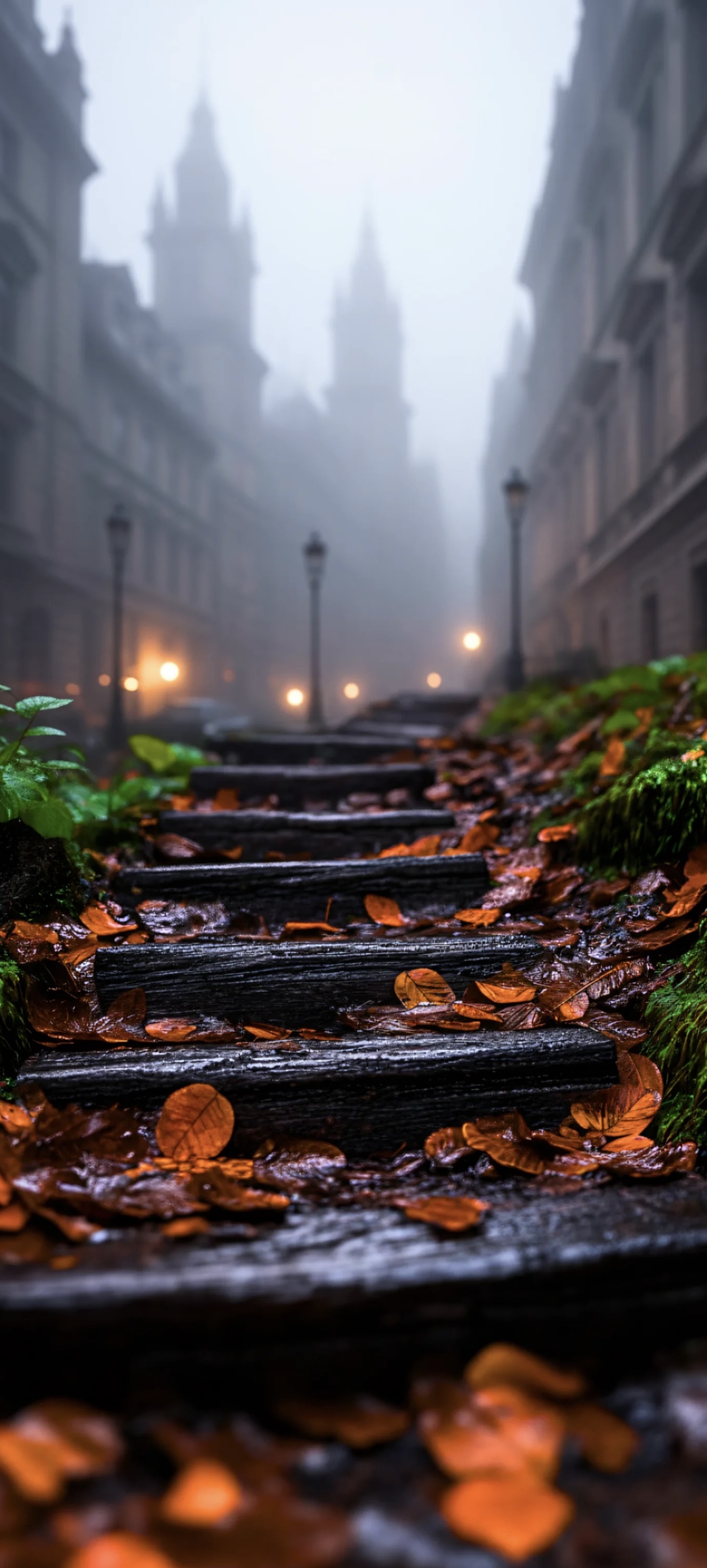 Minimalist fall wallpaper with negative space