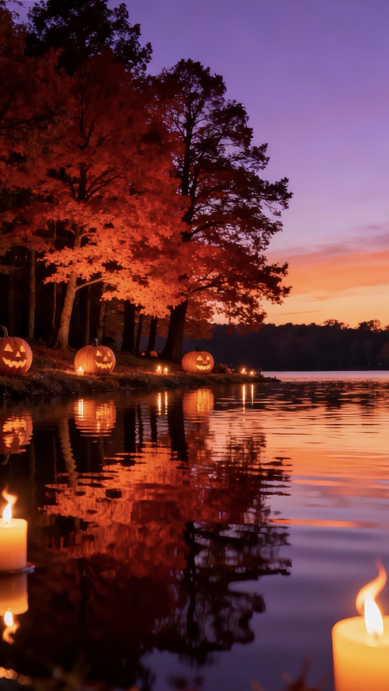 3D halloween wallpaper with dark academia aesthetic